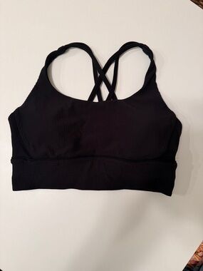 Lululemon Align Black Ribbed Strappy Sports Bra top  size 10